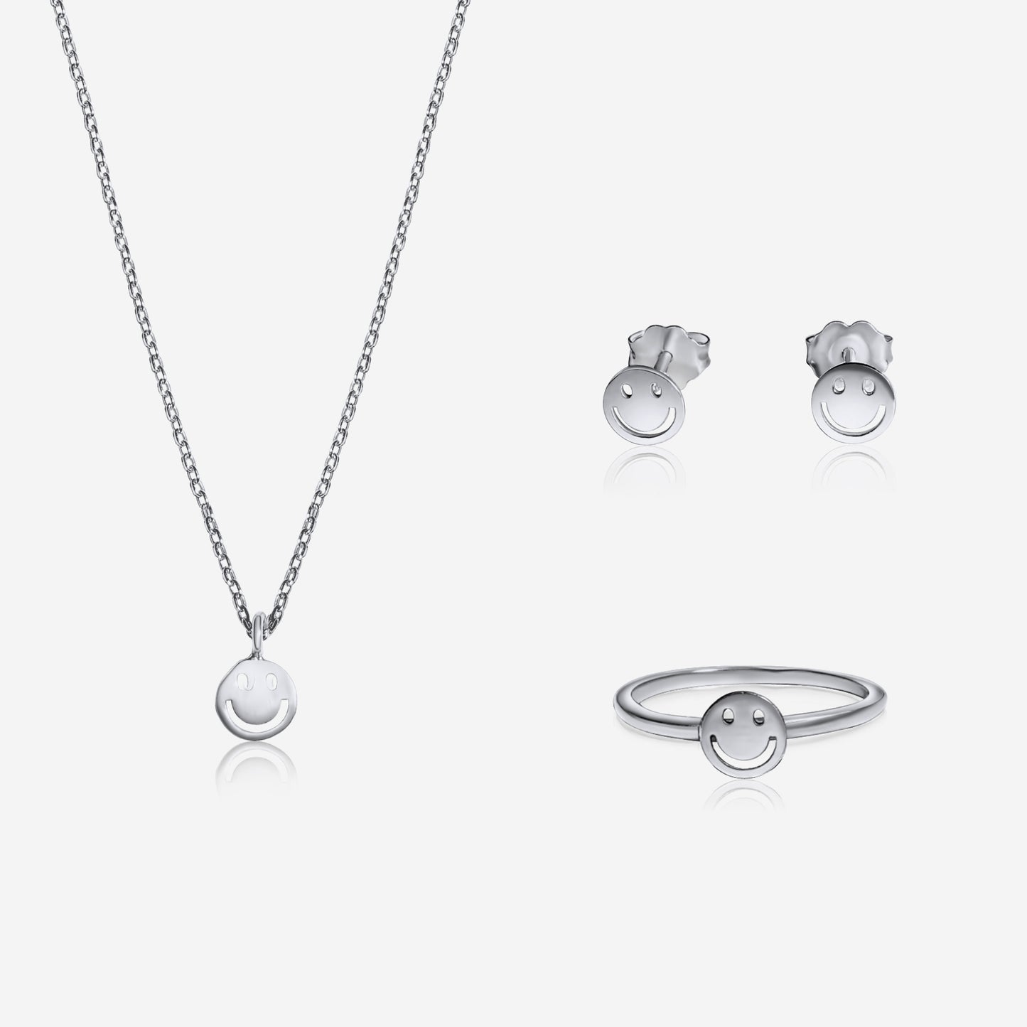 Smile Collection Bundle — pearl ring, earrings, and necklace in sterling silver by Made by Petit Jewelry