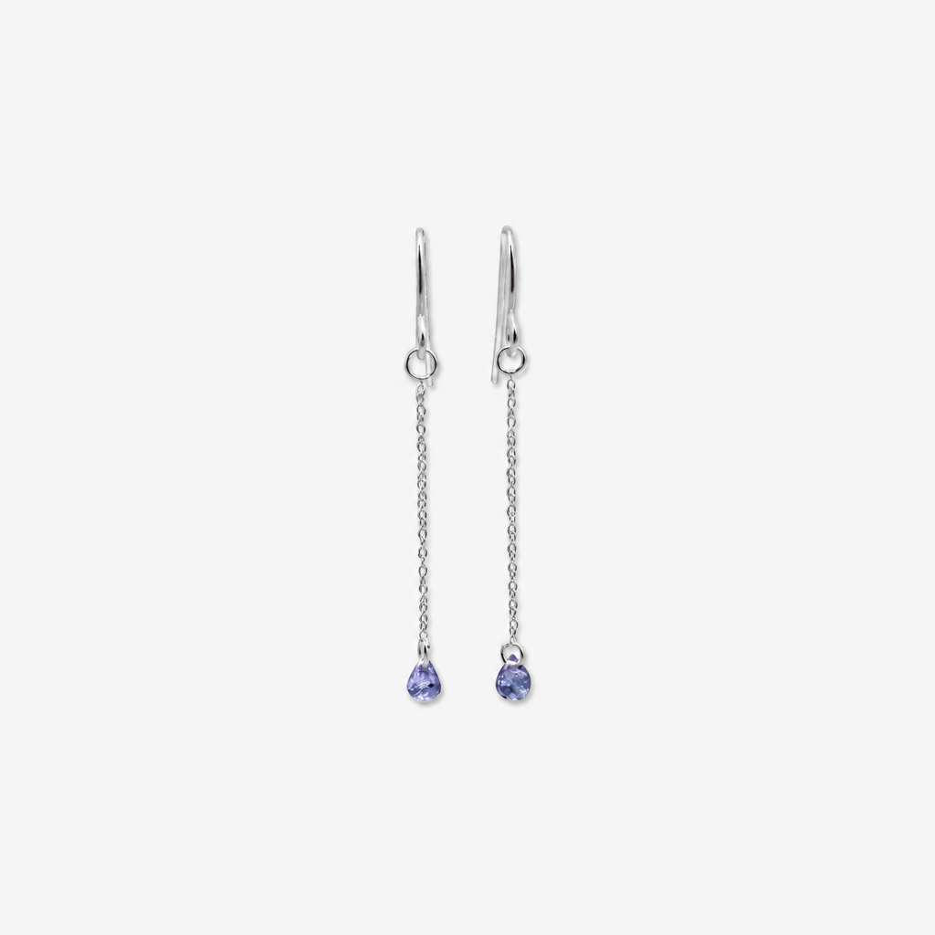 Tanzanite Drop Earrings | 14K Gold Fine Jewelry