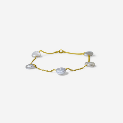 Freshwater pearl bracelet in 14K yellow gold – Made by Petit Jewelry