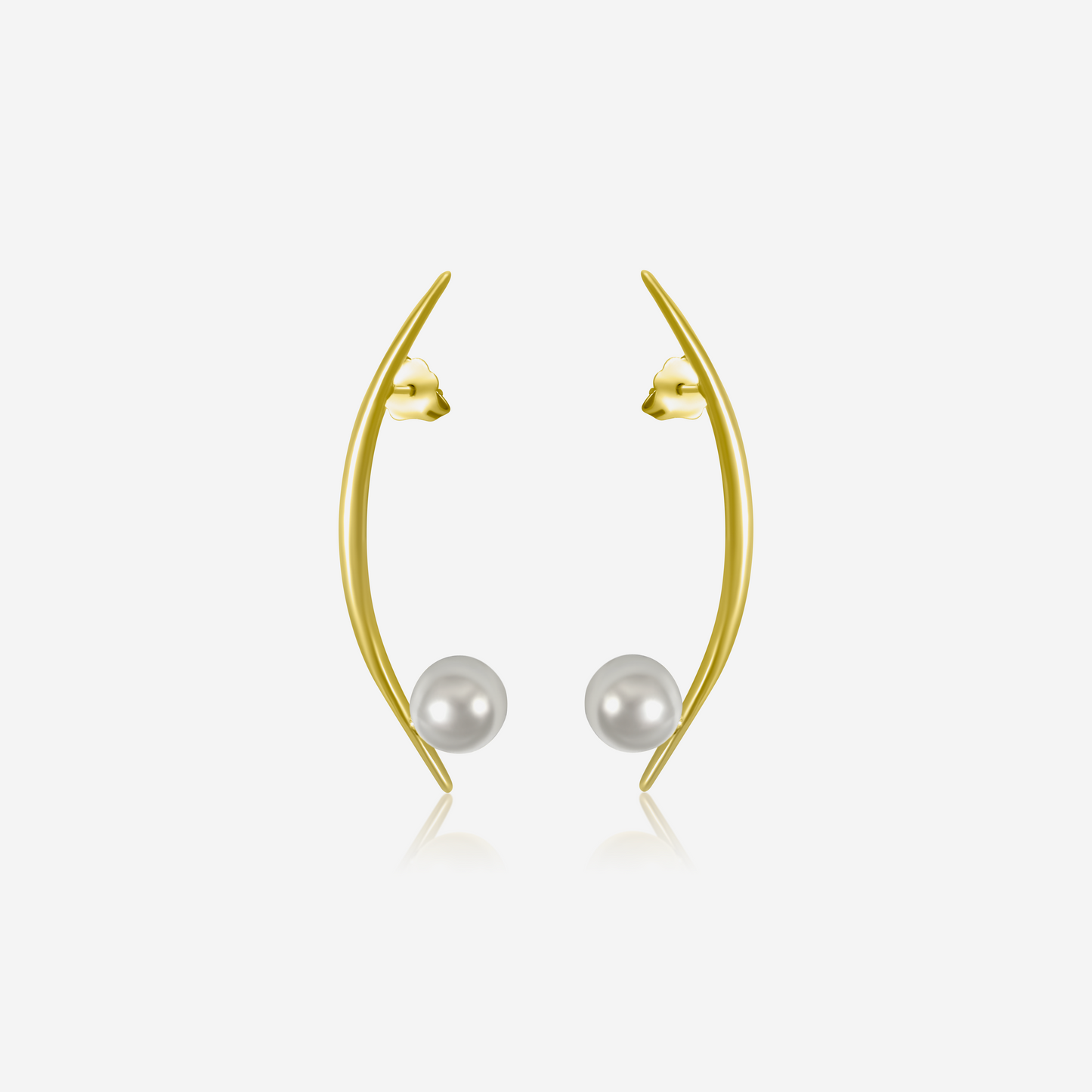 Moon with Freshwater Pearl Earrings