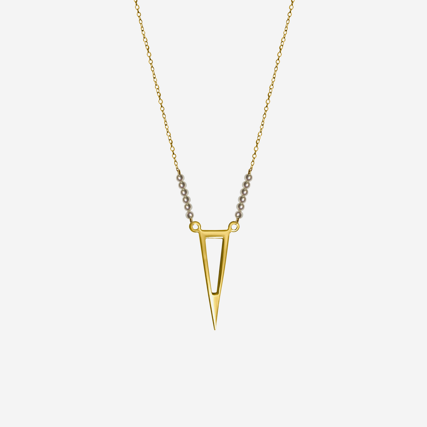 Triangle with Tiny Pearls Necklace