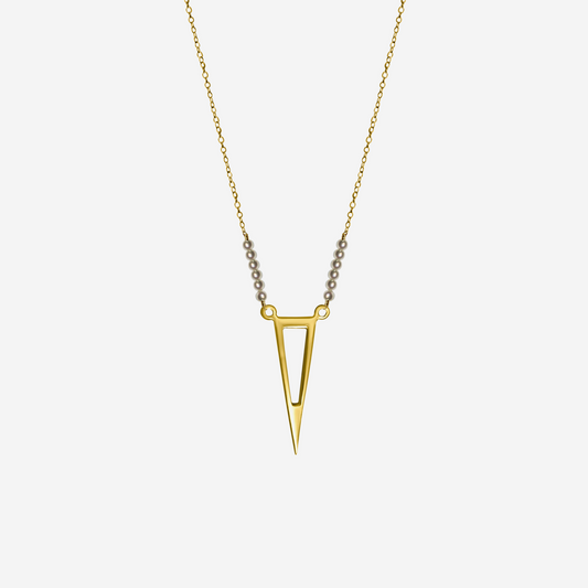 Triangle with Tiny Pearls Necklace