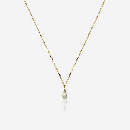 Moonstone Drop Pearl Necklace