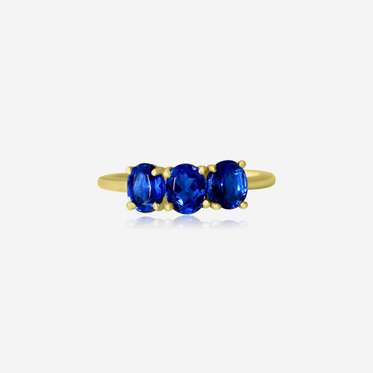 Trio Blue Sapphire Ring