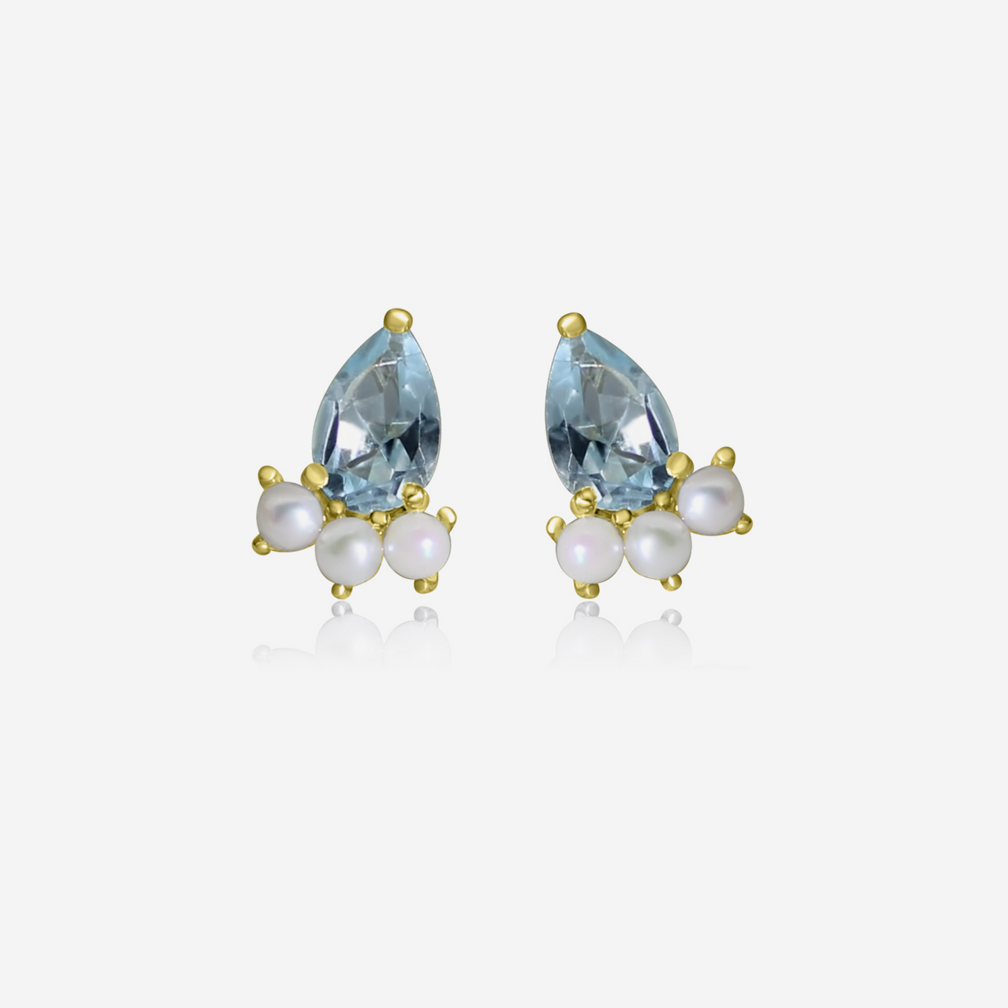 Oceanic Harmony Aquamarine and Pearl Earrings