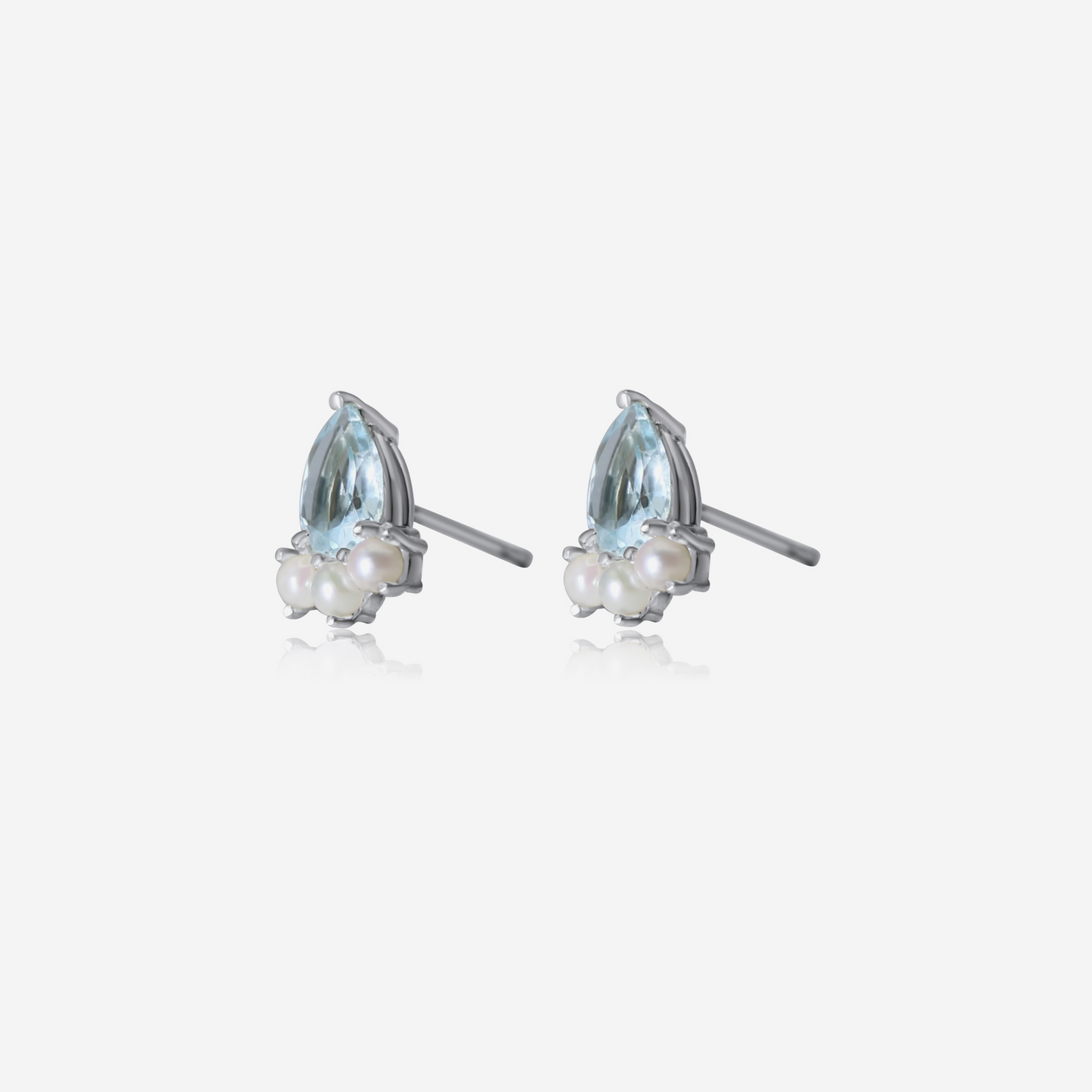 Oceanic Harmony Aquamarine and Pearl Earrings