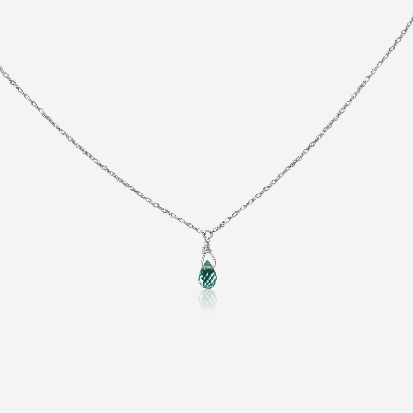 Green Apatite Drop Necklace