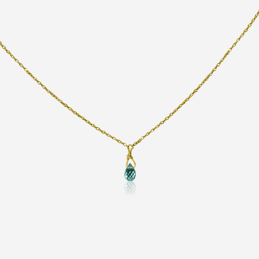 Green Apatite Drop Necklace