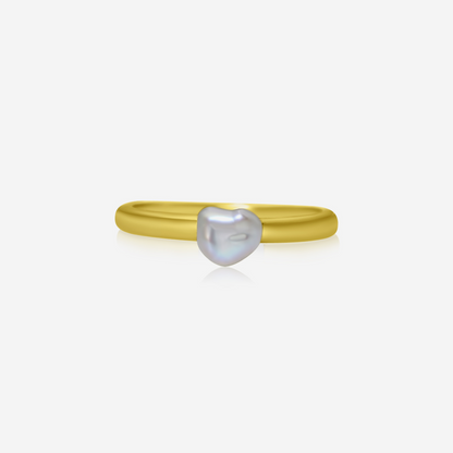 Keshi pearl ring in 14K yellow gold – Made by Petit Jewelry