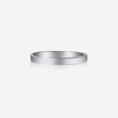 Matte eternity wedding band in 18K white gold – Made by Petit Jewelry