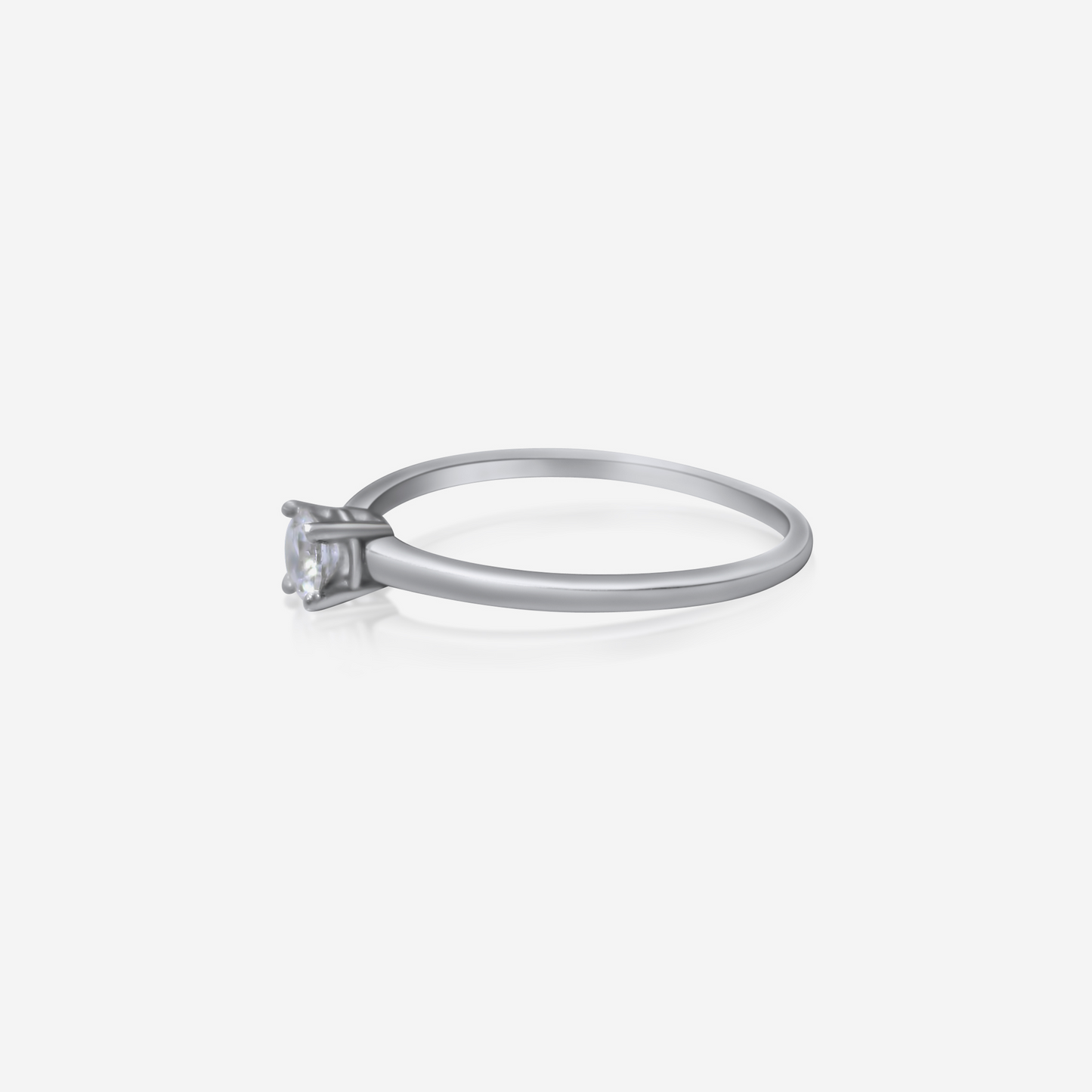 Natural diamond solitaire engagement ring in platinum – Made by Petit Jewelry