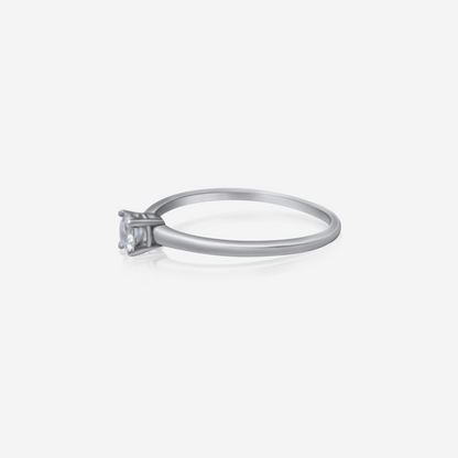 Natural diamond solitaire engagement ring in platinum – Made by Petit Jewelry