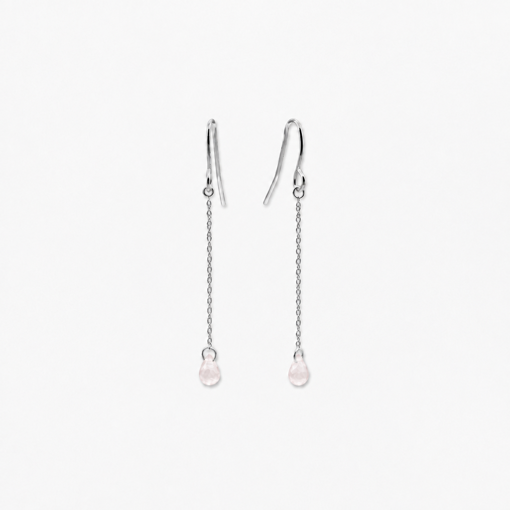 Rose Quartz Drop Earrings | 14K Gold Fine Jewelry