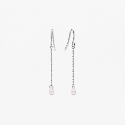 Rose Quartz Drop Earrings | 14K Gold Fine Jewelry