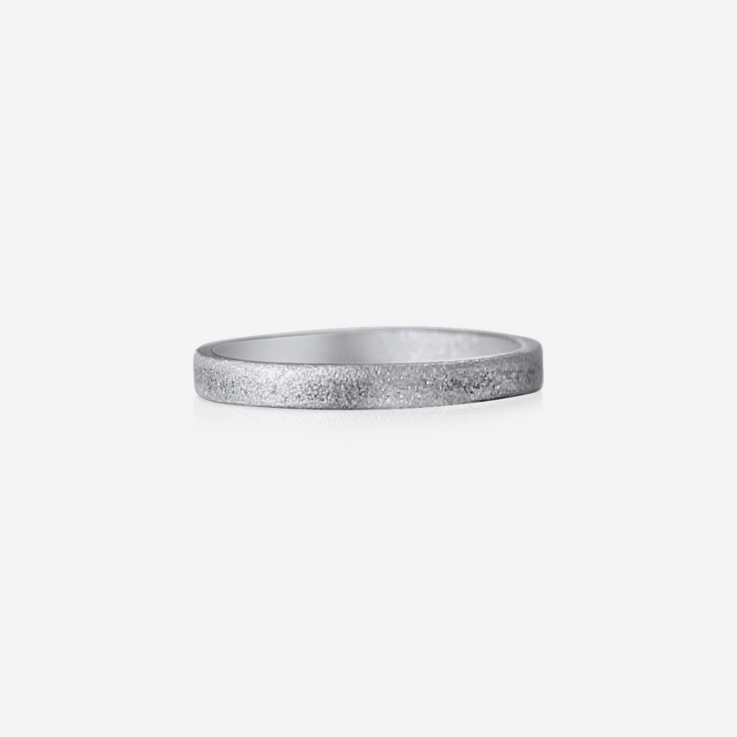 Satin eternity wedding band in 18K white gold – Made by Petit Jewelry