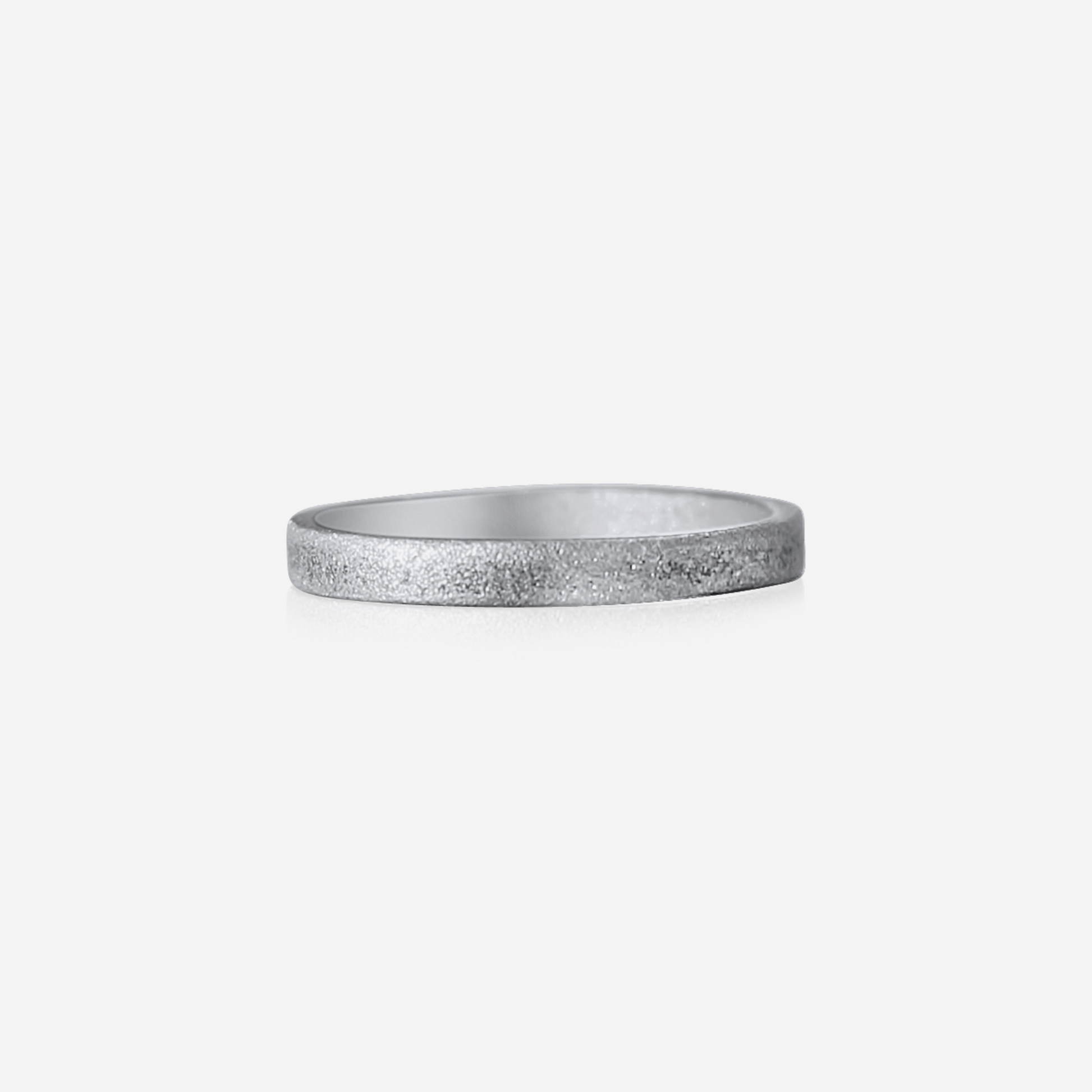 Satin eternity wedding band in 18K white gold – Made by Petit Jewelry