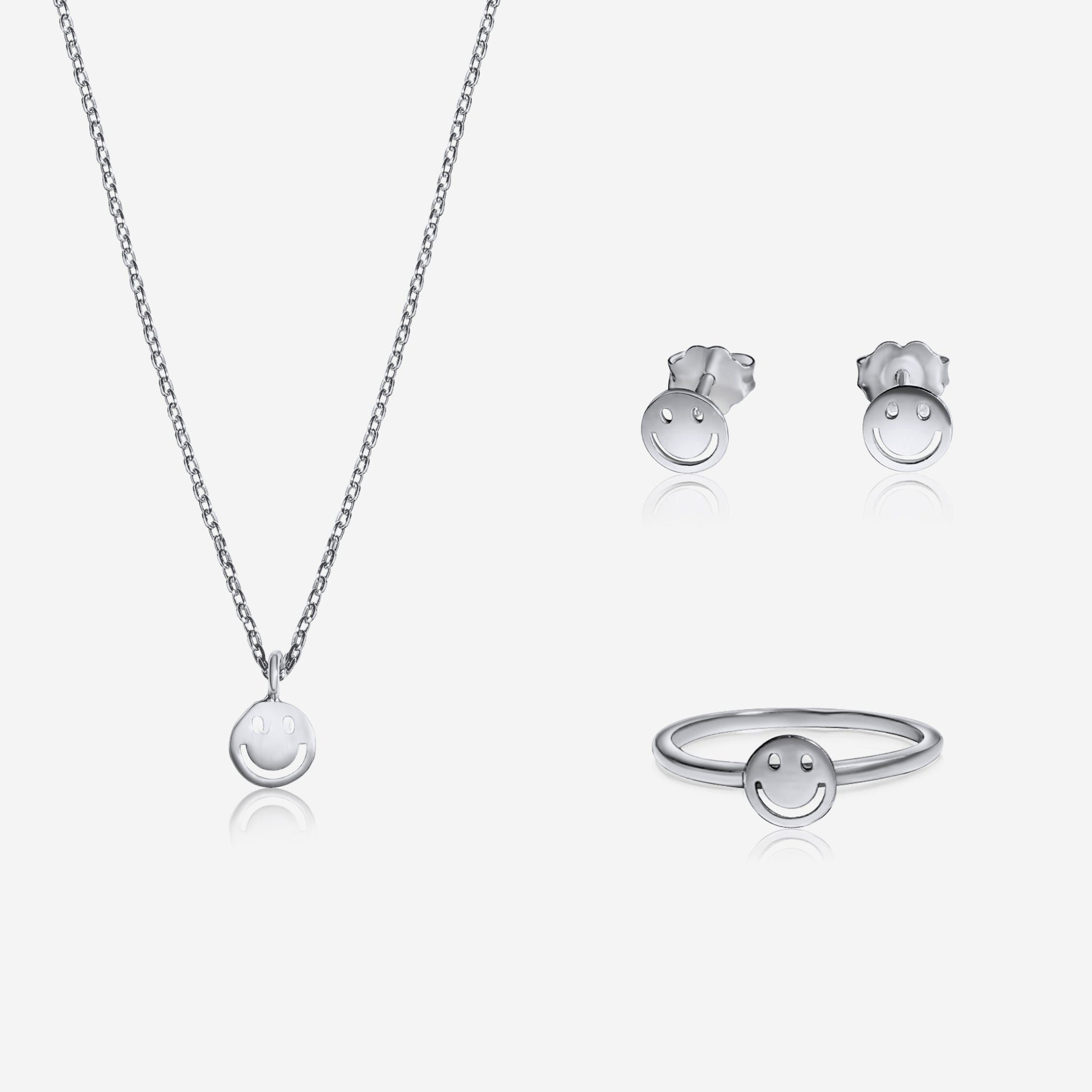 Smile Collection Bundle — pearl ring, earrings, and necklace in sterling silver by Made by Petit Jewelry
