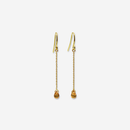 Spessartite garnet drop earrings in 14K yellow gold – Made by Petit Jewelry