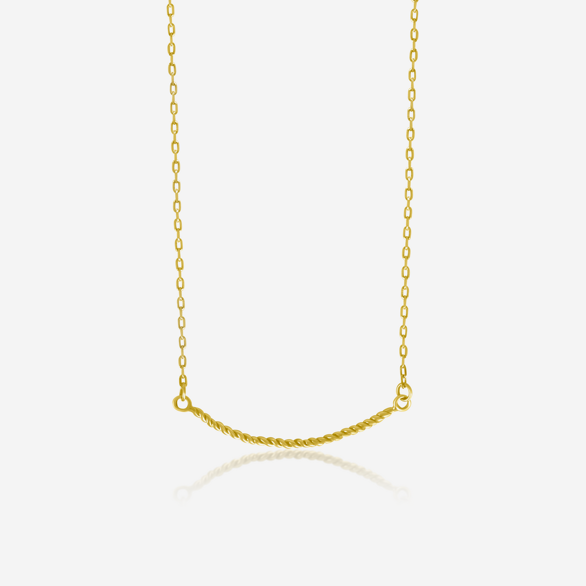 Twisted gold pendant necklace in 14K yellow gold – Made by Petit Jewelry